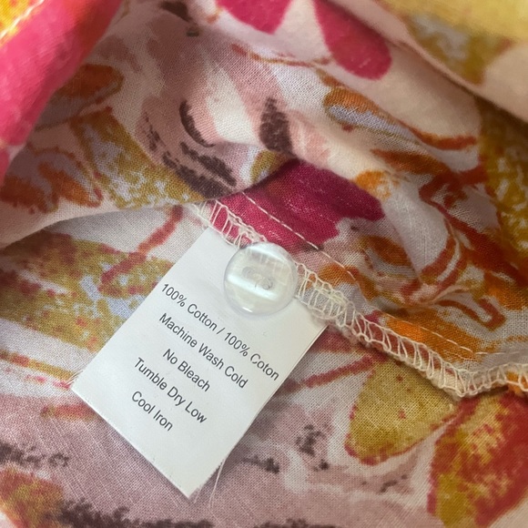 Anthropologie Porridge Floral Button-Down Sleeve-less Shirt Size 0 - Picture 6 of 6